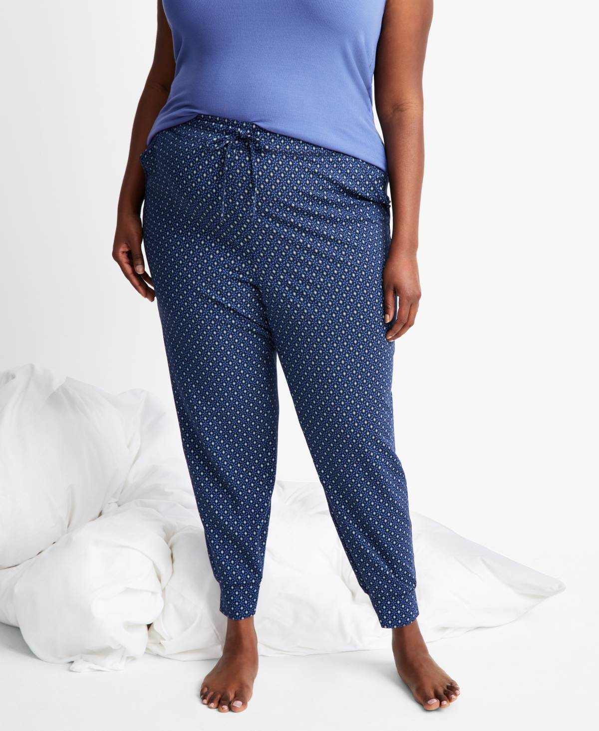 State Of Day Women's Jogger Pajama Pants Xs-3x, Created For Macy's In Diamond Geo