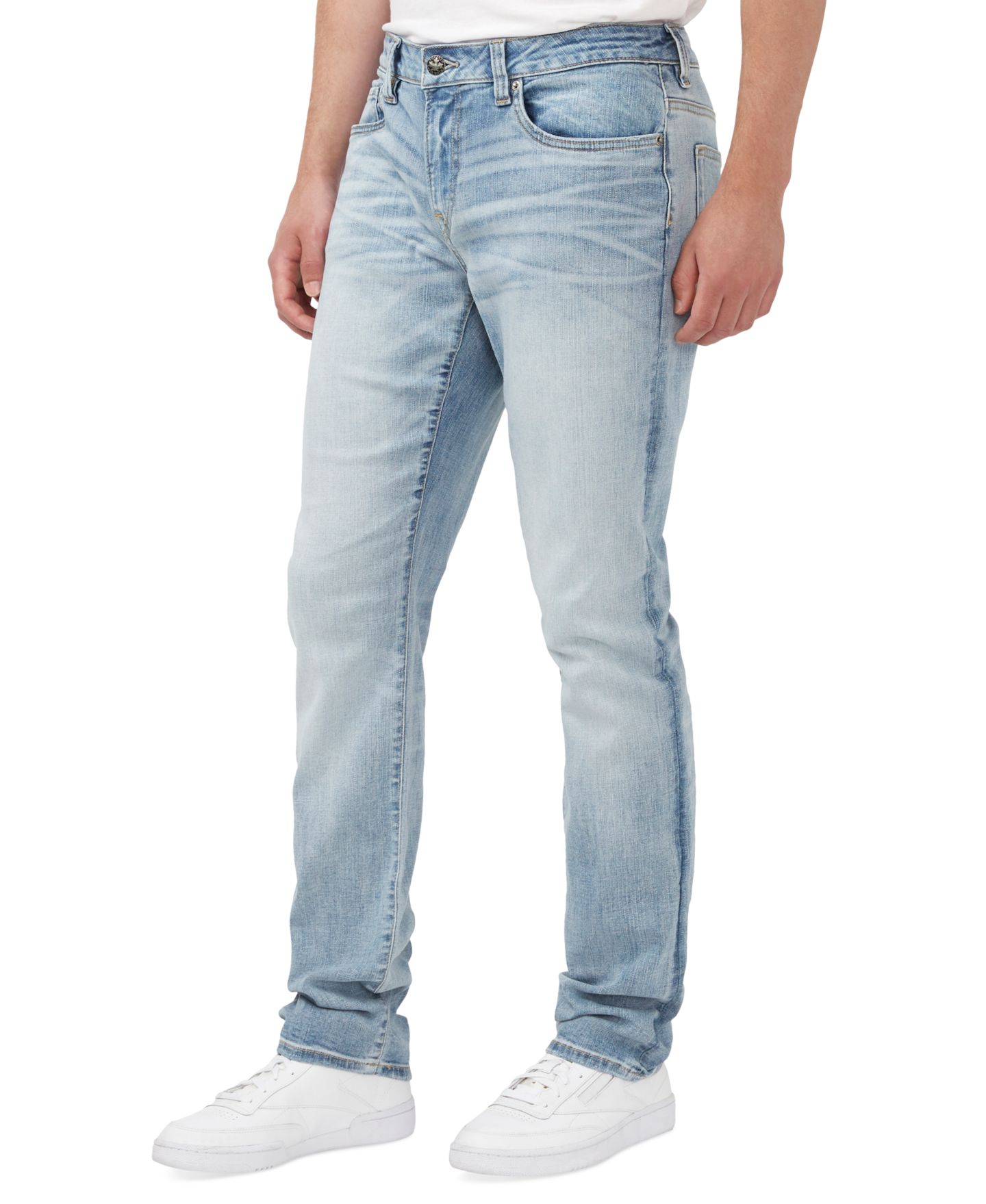 Мужские джинсы Buffalo David Bitton Slim Ash Crinkled Stretch Denim Jeans, цвет: Индиго — фото 3