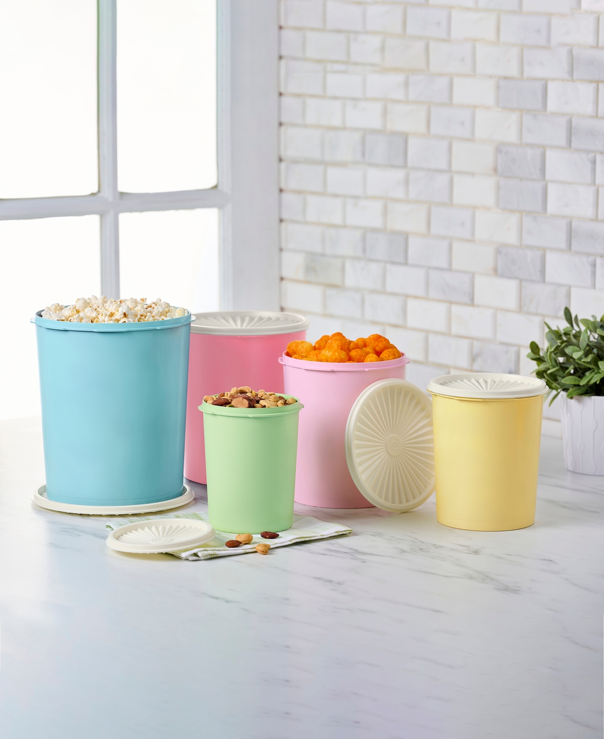 Tupperware Heritage 10 Pc Vintage Nested Canister Set In Multi