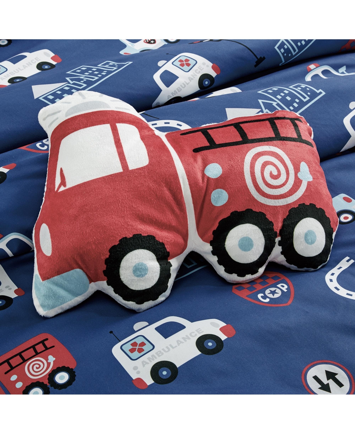 MarCielo Kids Girls Boys Comforter Set Fire Truck -