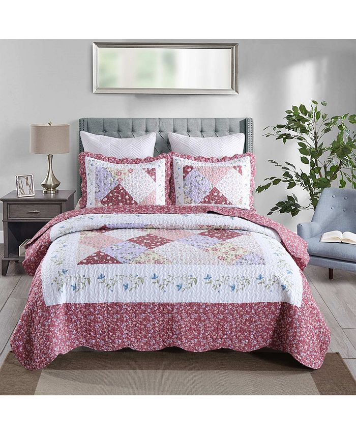MarCielo 3 Piece Printed Quilt Set Bedspread Set B028 King Macy's