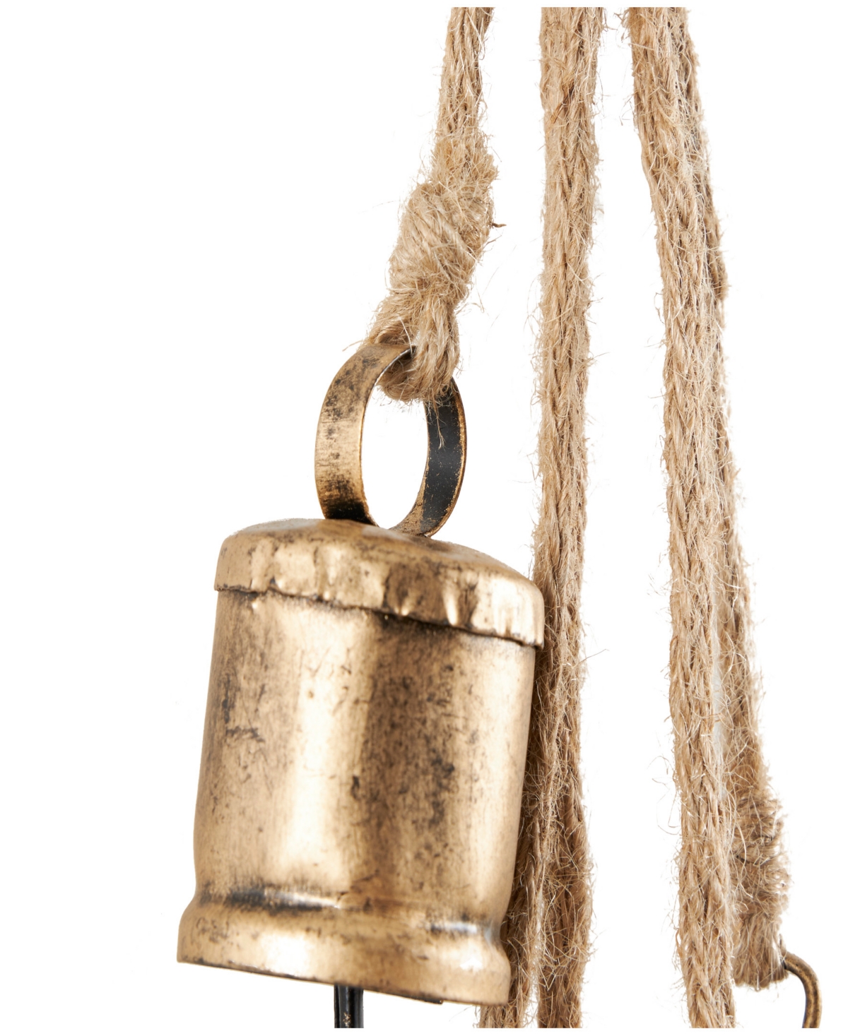 Rosemary Lane Metal Tibetan Inspired Decorative Cow Bell with Jute Hanging Rope, 4