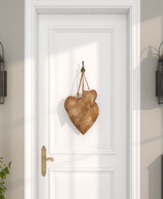 Metal Heart Decorative Bells with Hanging Rope Set of 3, 20", 17", 12"