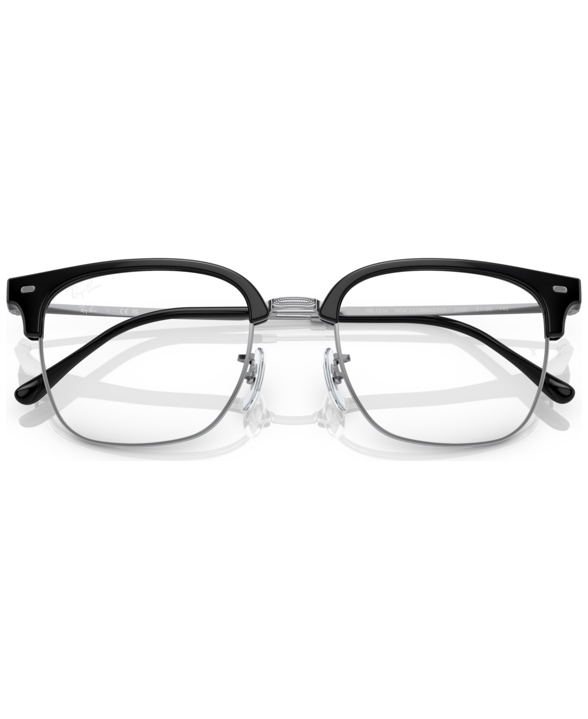 Ray Ban Unisex New Clubmaster Optics Eyeglasses, Rb7216 In Black On ...