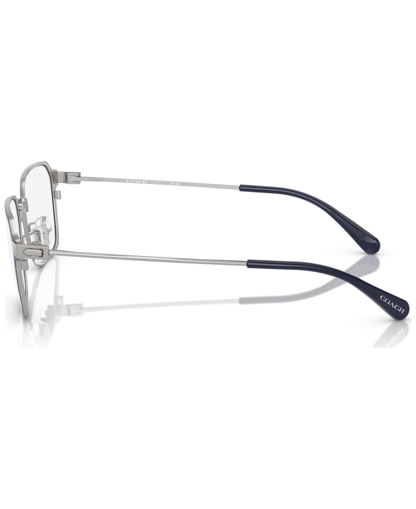 Мужские очки COACH Man Rectangle Metal HC5167 Eyeglasses, цвет: Атласный серебряный — фото 4
