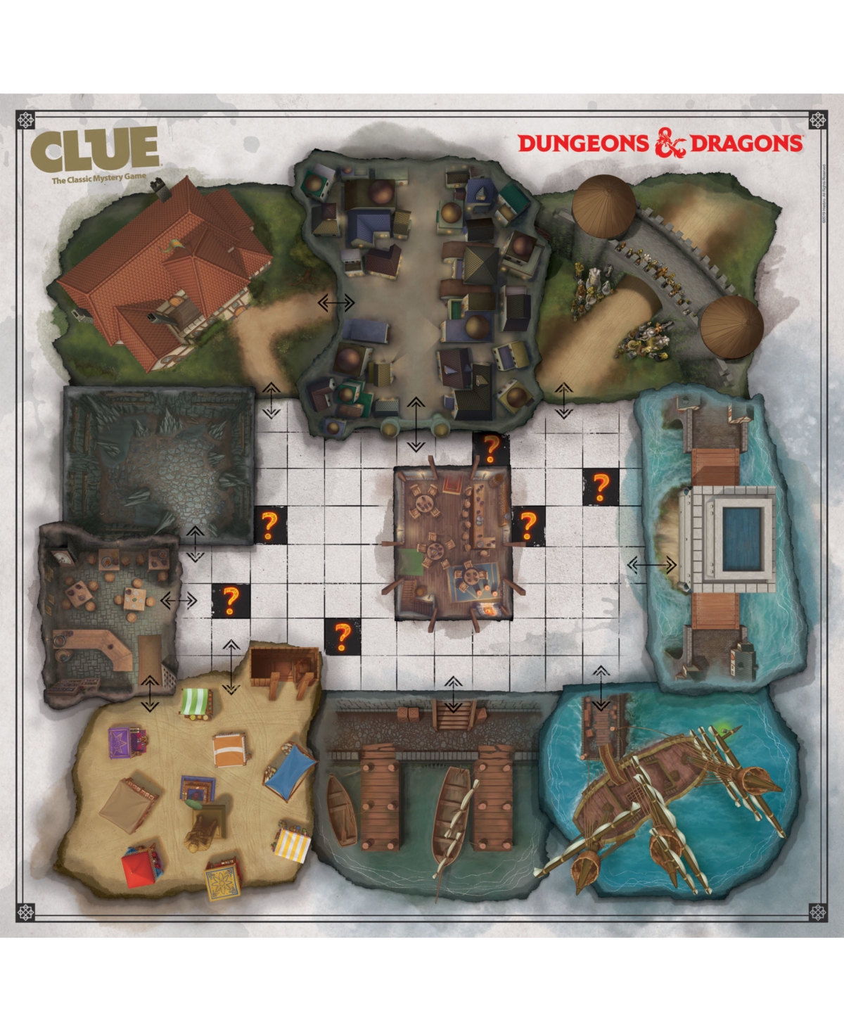 Clue Dungeons Dragons Board Game With Custom Tokens, 31 Pieces In Multi