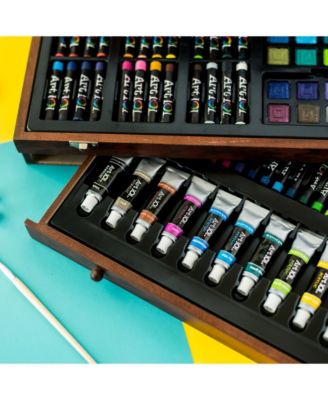 Deluxe Art Set in a Wood Organizer Case, 119 Pieces