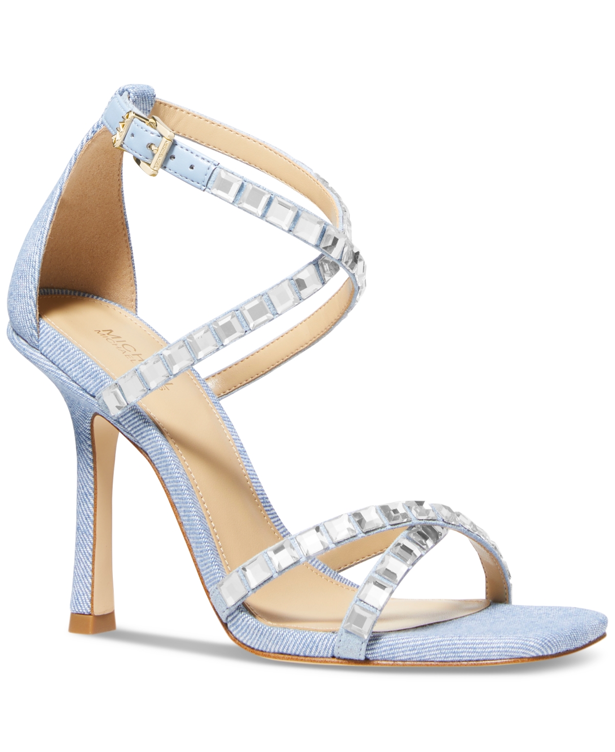 Michael Kors Michael  Women's Celia Embellished Strappy Dress Sandals In Blue Haze Multi