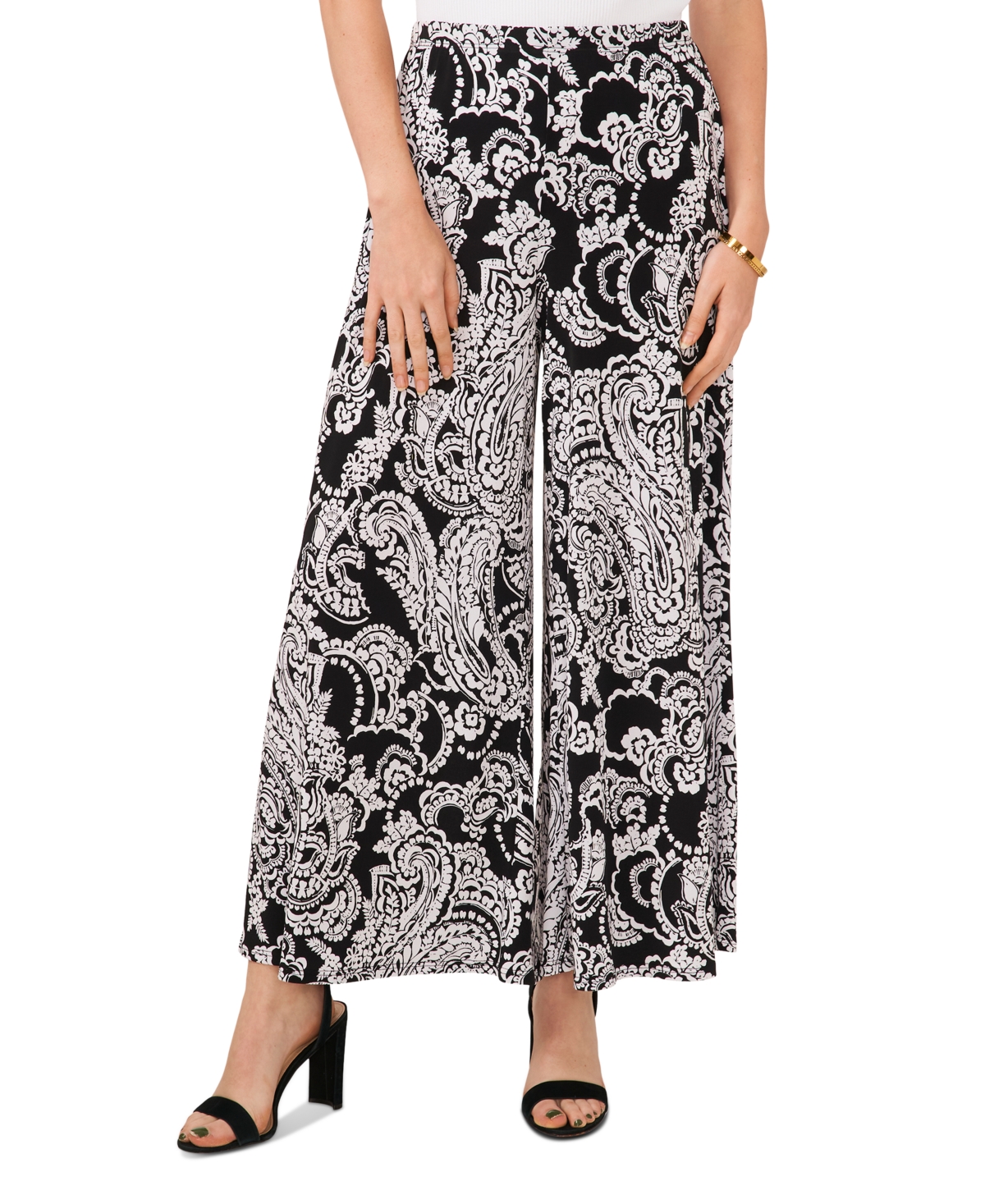Women's Relaxed Wide-Leg Pull-On Pants - Navy