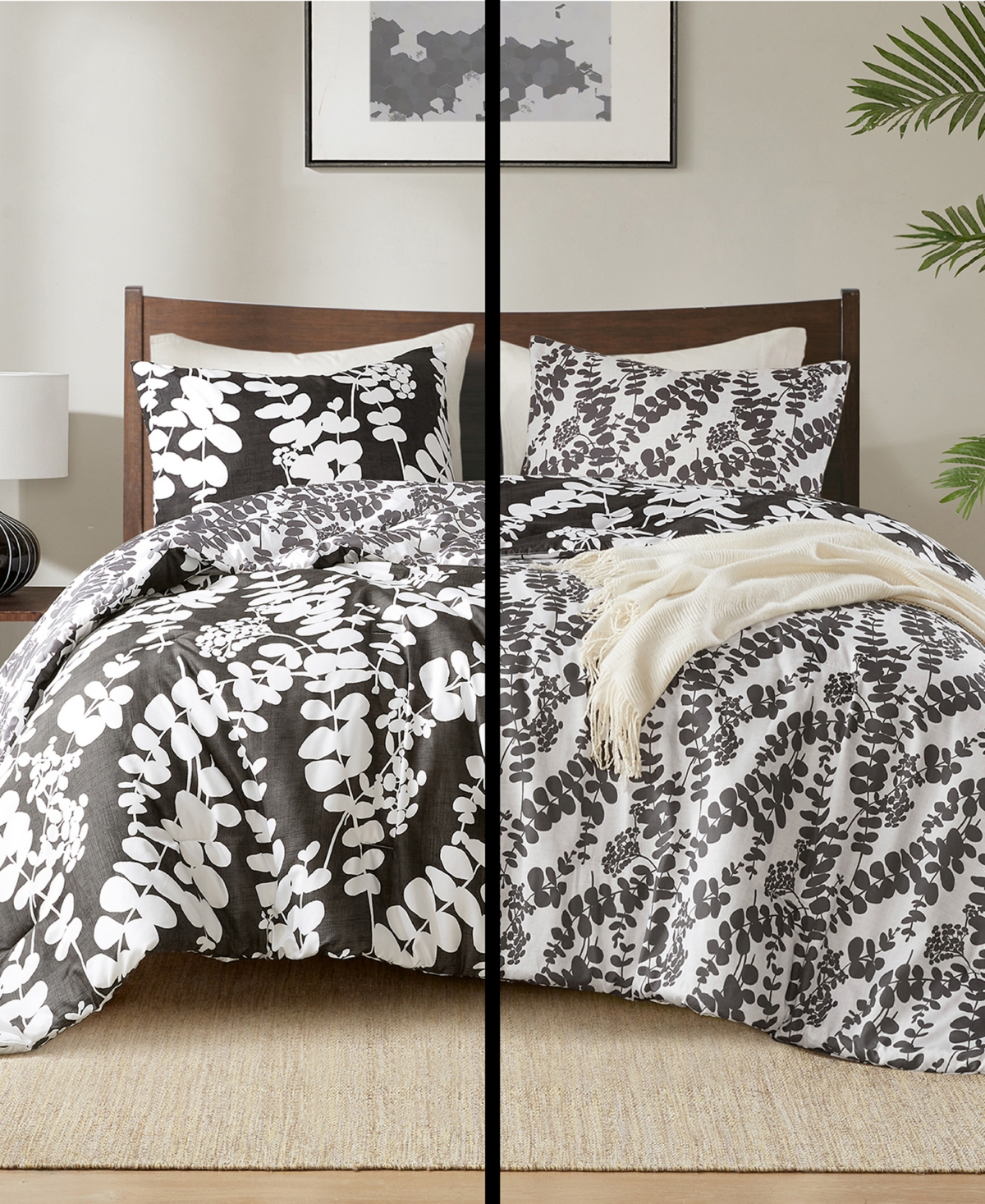 Closeout! 510 Design Aria Floral Print Reversible 3-Pc. Comforter Set,