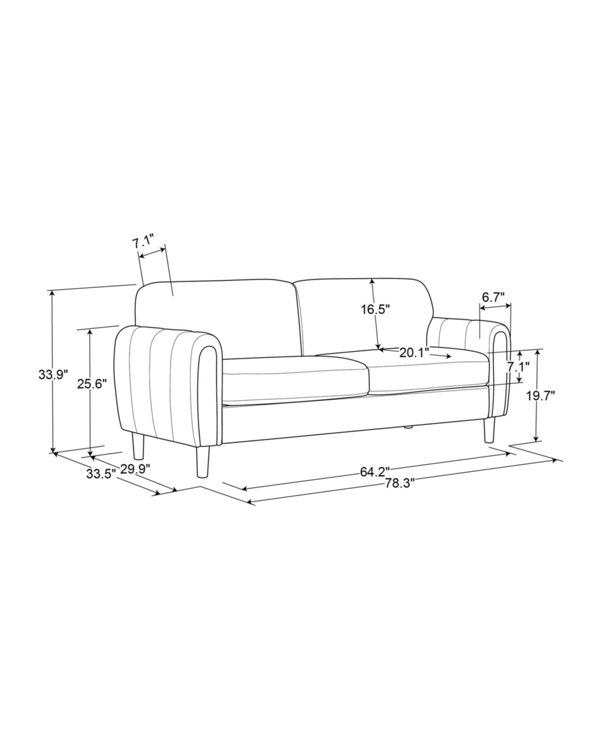 Serta Gorm Faux Leather Sofa