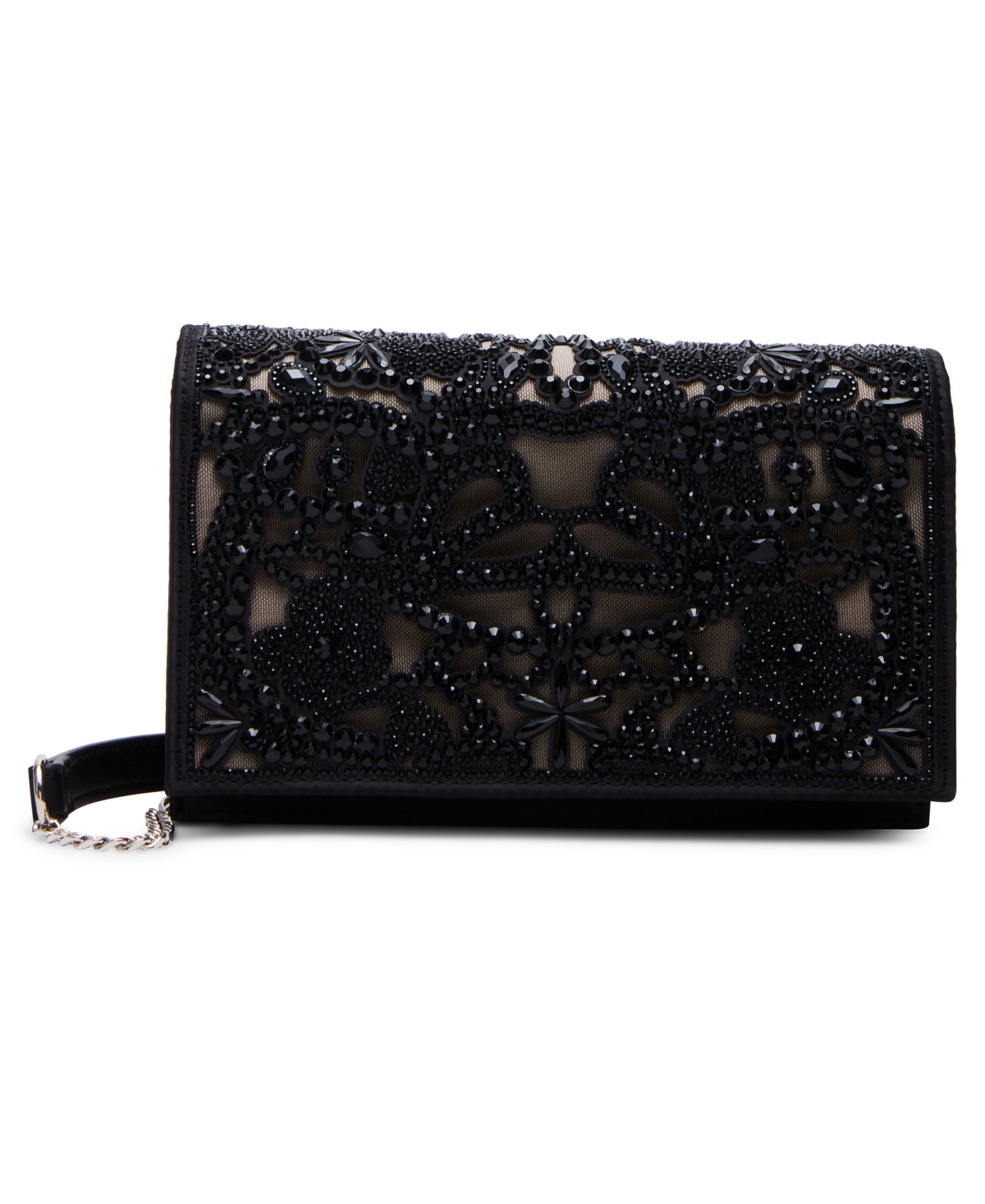 Betsey Johnson Cut Out Sparkler Clutch Crossbody In Black