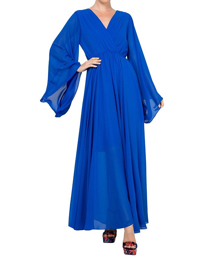 Macy's royal blue long dress top
