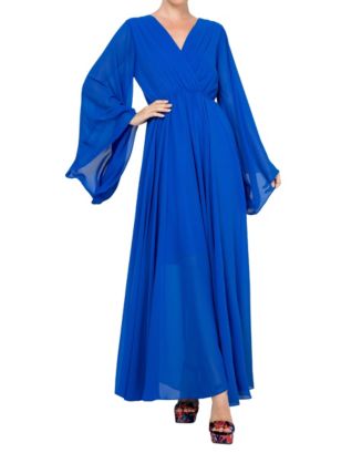 bohemian lace maxi dress Monaco Long bohemian dress with lace and ruffles, 3/4 sleeves