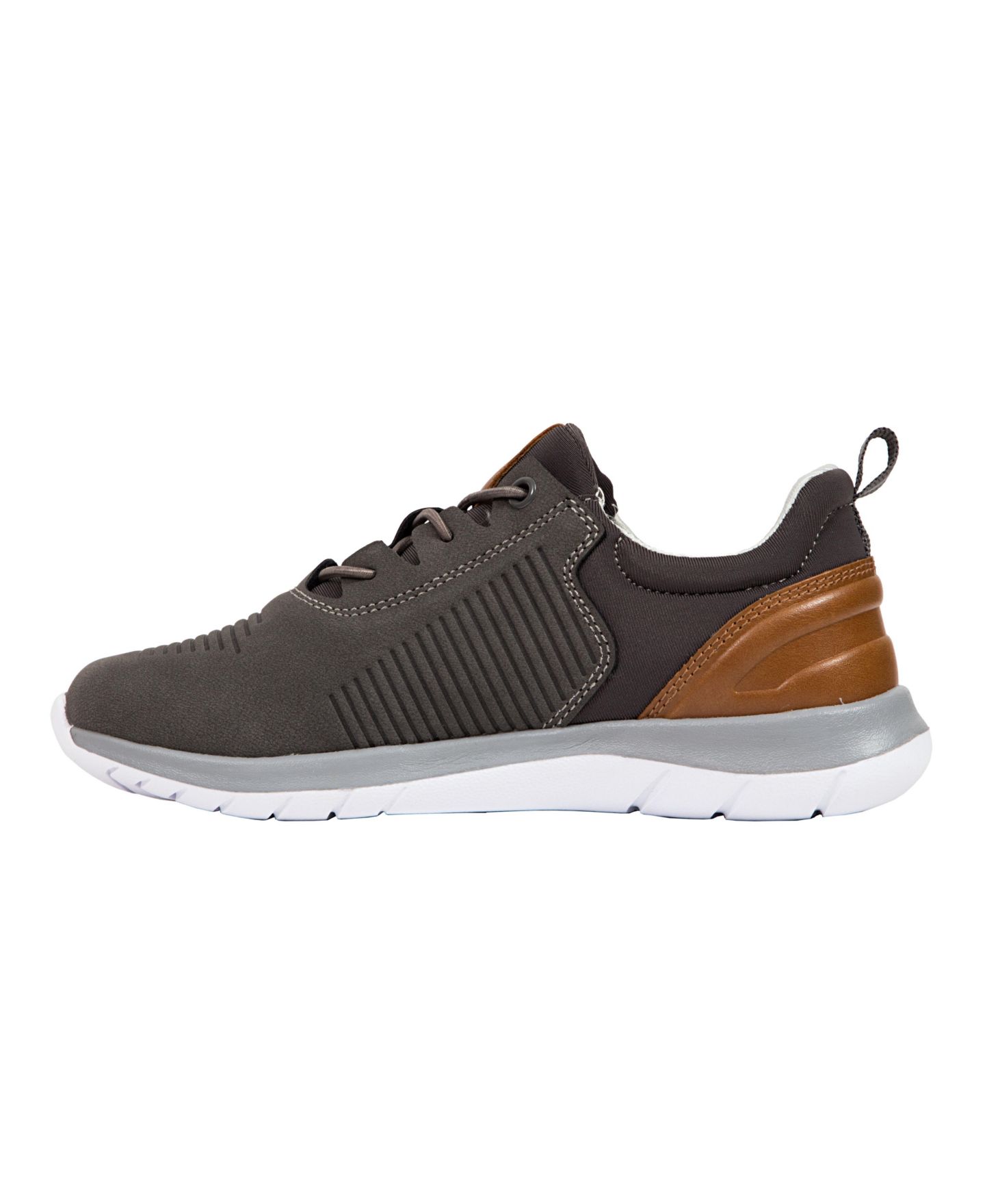 Кроссовки DEER STAGS Jack Junior Bungee Lace Dress Fashion Sneakers для мальчиков, цвет: Серый / Коричневый — фото 7