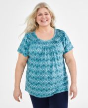 Style & Co Women's Plus Size Cotton Eyelet Top (3X, Pink Icing)