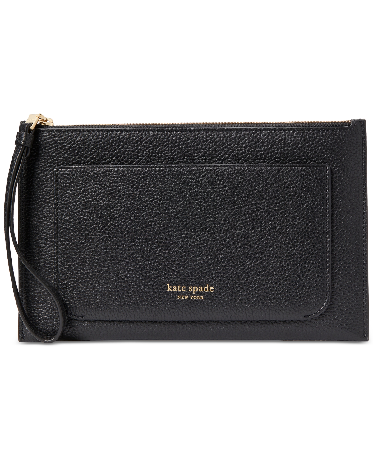 Kate Spade Ava Pebbled Leather Small Wristlet In Black