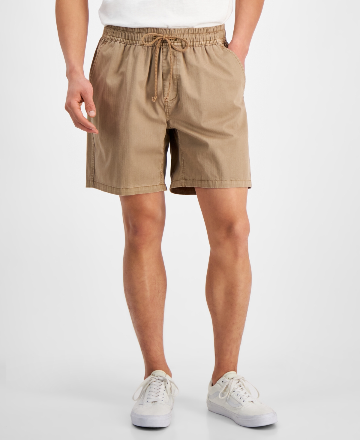 Sun + Stone Men's Jim Drawstring 7" Shorts, Created For Macy's In Dull Gold