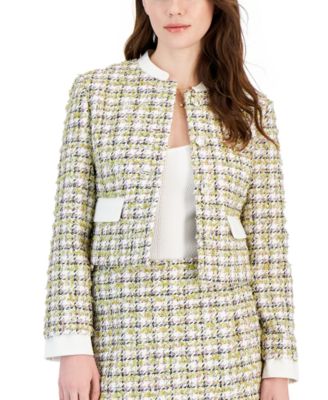 Avec Les Filles - Women's Tweed Button-Front Jacket
