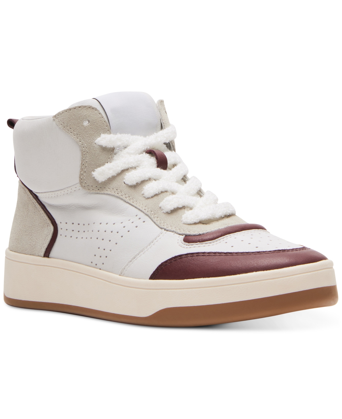 Steve Madden Women's Calypso High-top Lace-up Sneakers In Burgandy,white