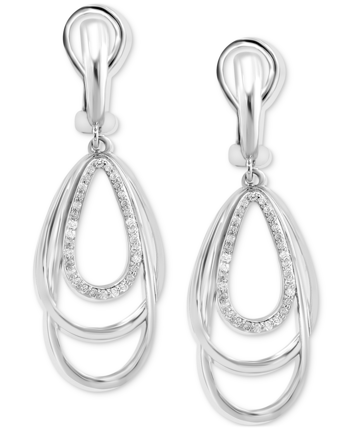 Effy Diamond Orbital Multiple Ring Drop Earrings (3/8 ct. t.w.) - Sterling Silver