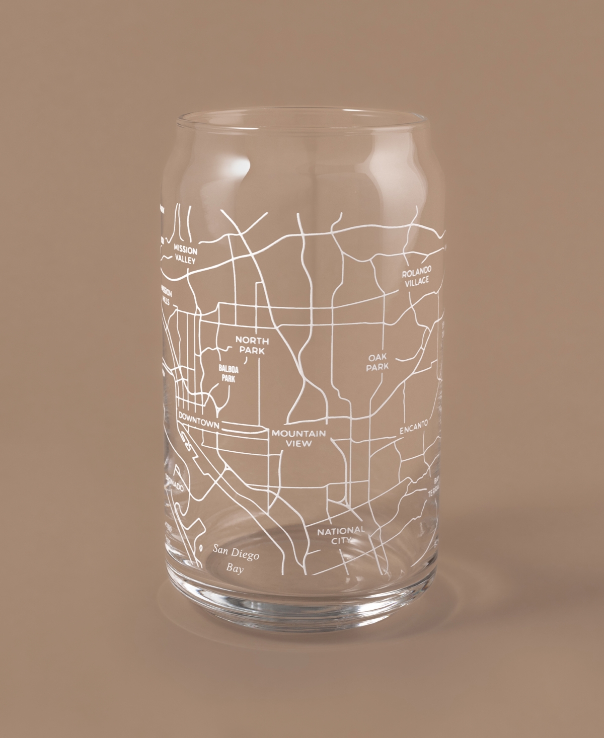 Shop Narbo The Can San Diego Map 16 oz Everyday Glassware, Set Of 2 In White