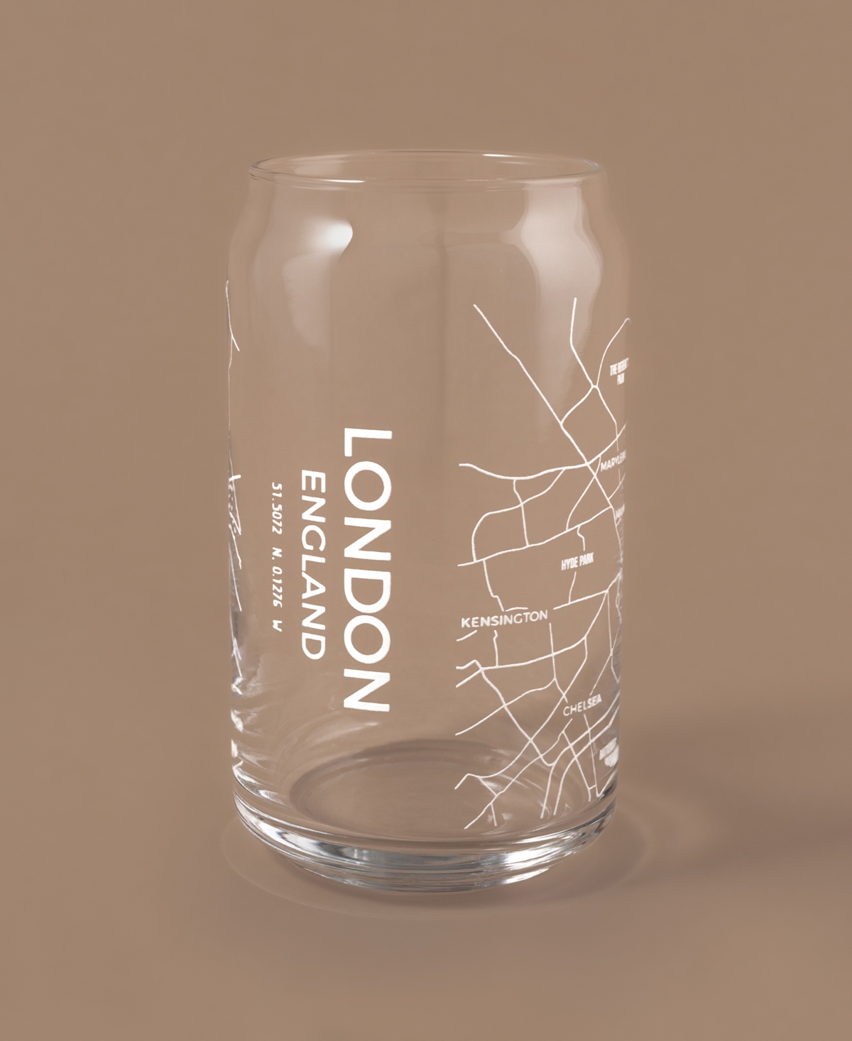 Shop Narbo The Can London Map 16 oz Everyday Glassware, Set Of 2 In White