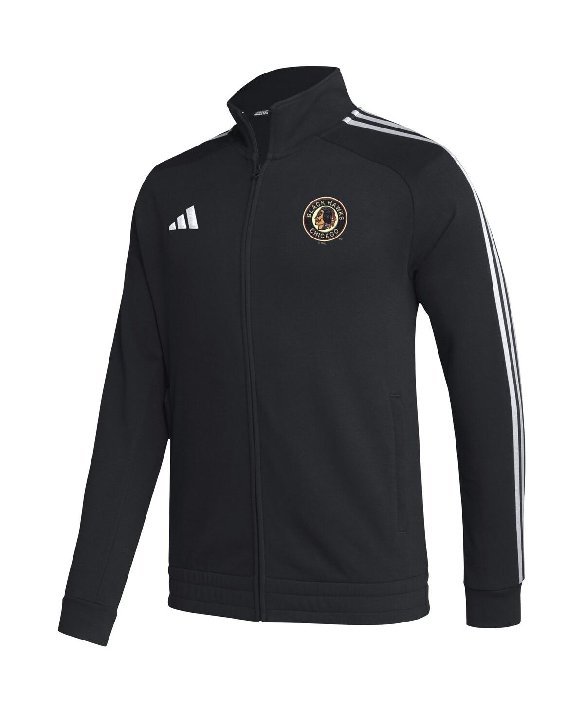 Men's adidasChicago Blackhawks Raglan Full-Zip Track Jacket - Black