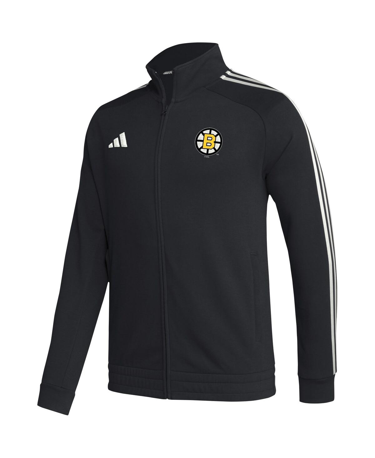 Men's adidasBoston Bruins Raglan Full-Zip Track Jacket - Black