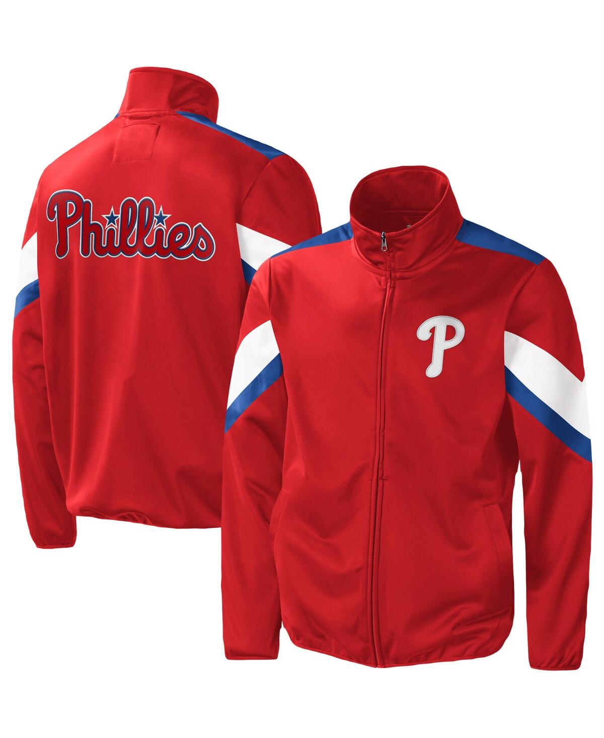 G-iii Sports By Carl Banks Men's  Red Philadelphia Phillies Earned Run Full-zip Jacket