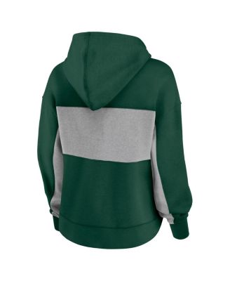 Women's Green Oakland Athletics Filled Stat Sheet Pullover Hoodie