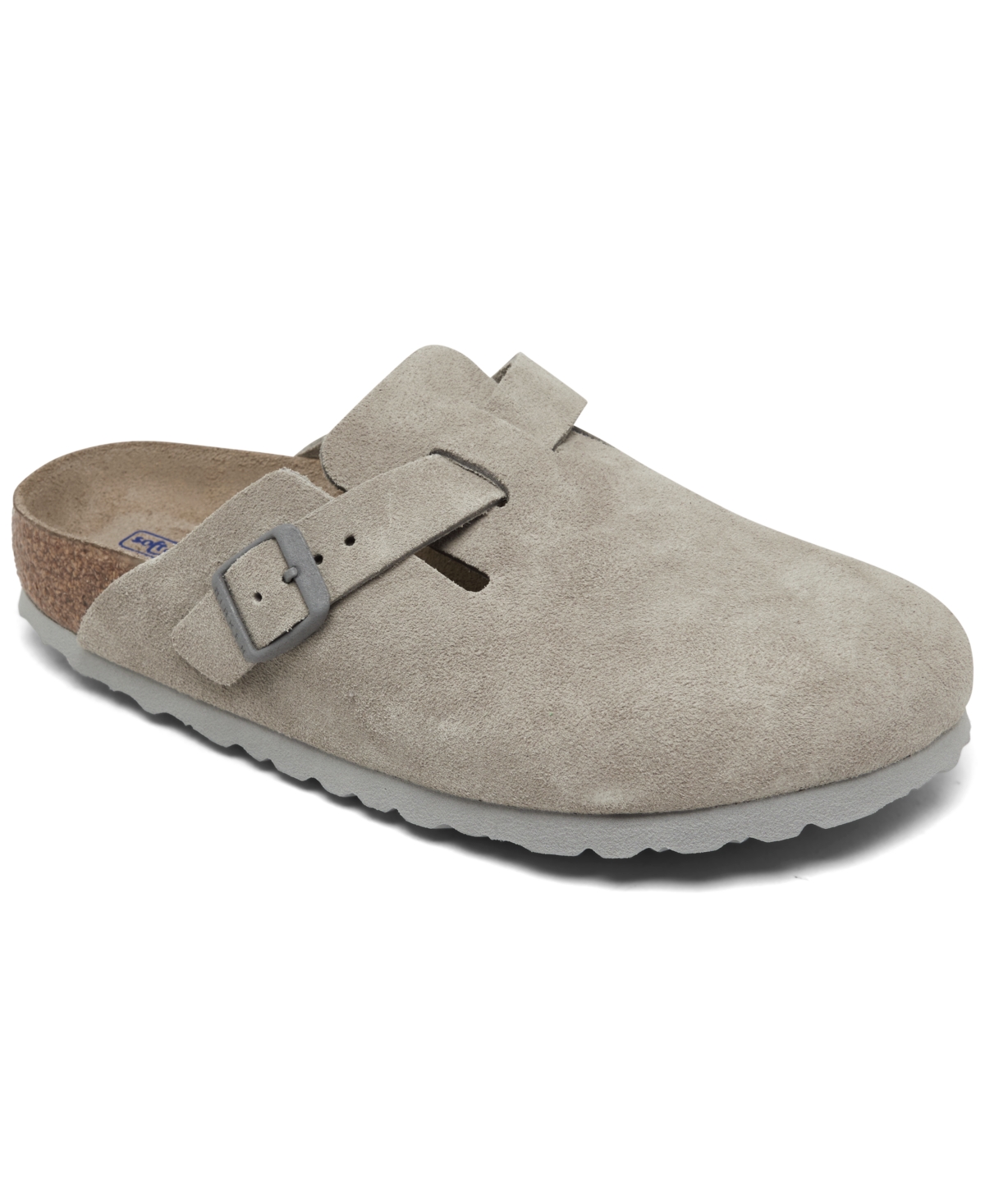 Birkenstock Women's Boston Soft Footbed Suede Leather Clogs From Finish Line In Gray