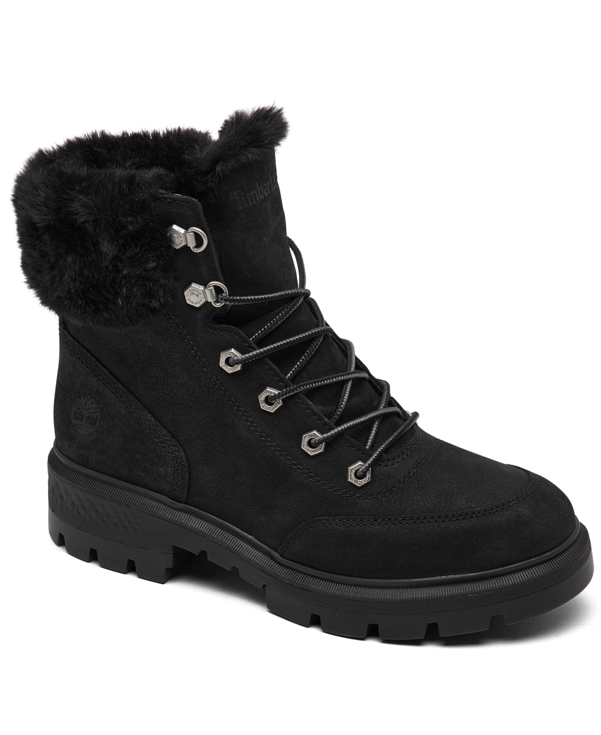 Timberland Women's Cortina Valley 6" Lace-up Water Resistant Boots From Finish Line In Jet Black