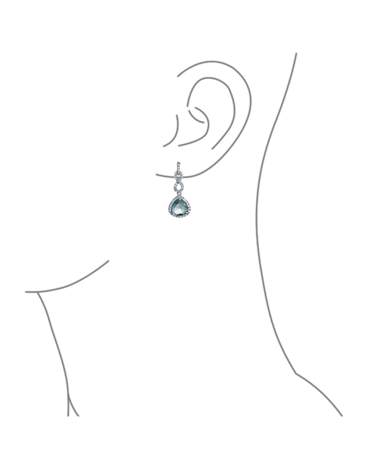 Bling Jewelry Statement Infinity 5 Ct Cz BlueHalo Teardrop Dangle Chandelier Earrings For Women smaid - Aqua