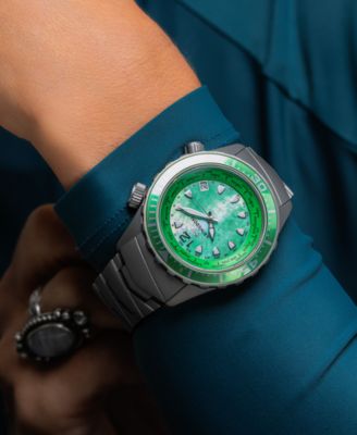 Women's Automatic Marina Divers Silver-Tone Titanium Bracelet Watch 40mm