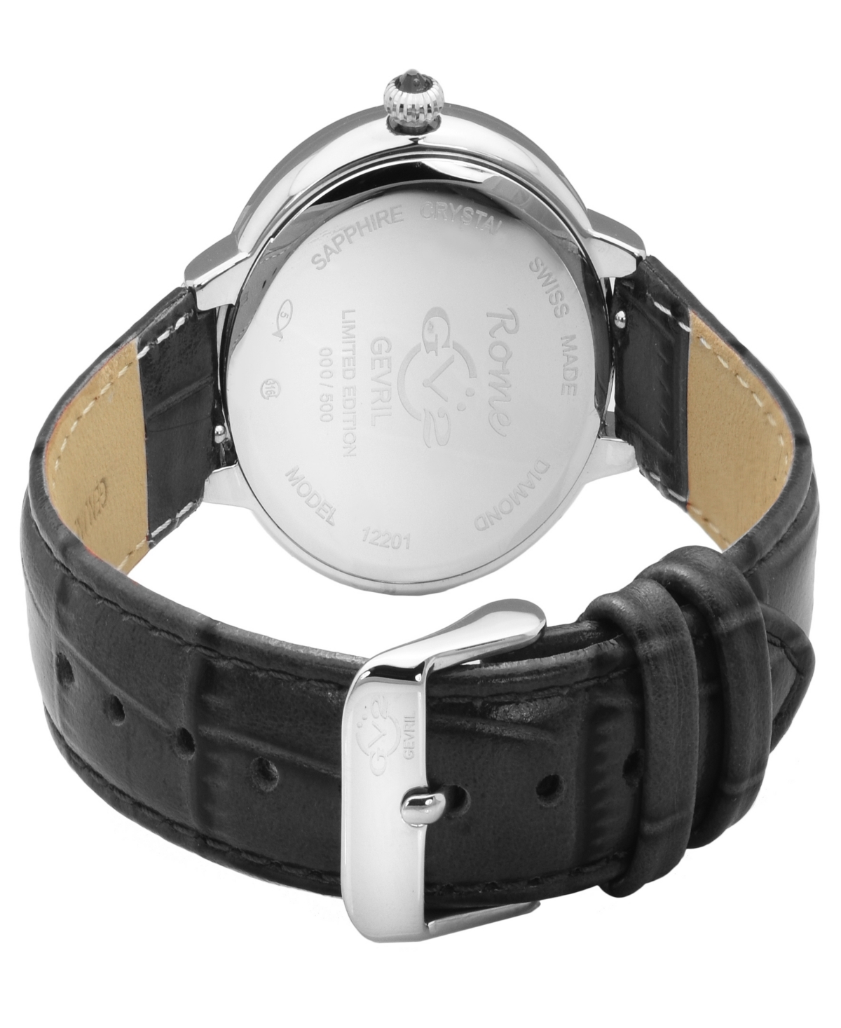 Shop Gv2 By Gevril Women's Rome Black Leather Watch 36mm