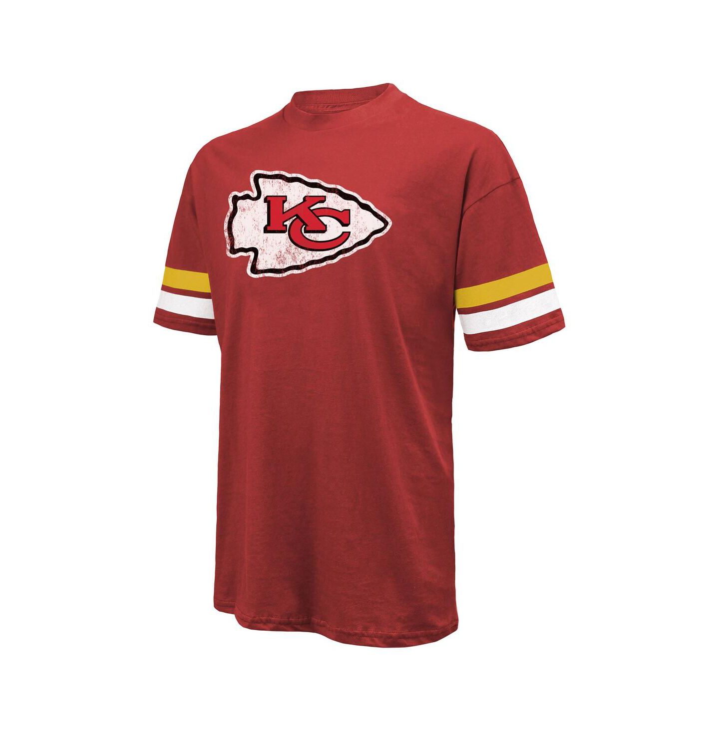 Мужская футболка Majestic Threads Patrick Mahomes Red Distressed Kansas City Chiefs Name and Number Oversize Fit — фото 3