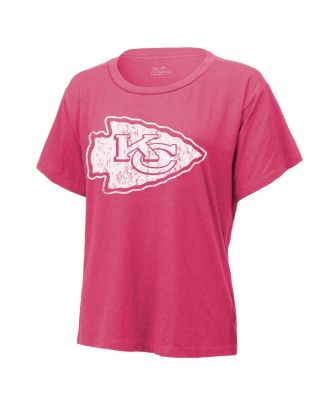 Women's Threads Patrick Mahomes Pink Distressed Kansas City Chiefs Name and Number T-shirt