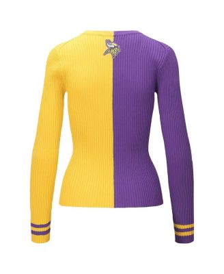 Women's Purple, Gold Minnesota Vikings Cargo Sweater