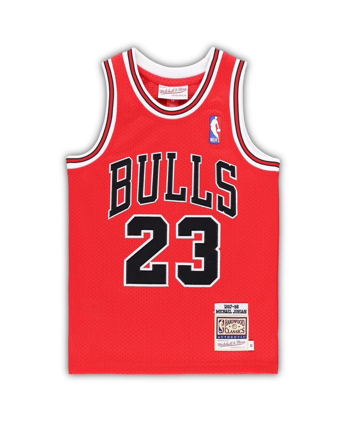 Preschool Boys and Girls Mitchell & Ness Michael JordanChicago Bulls 1997/98 Hardwood Classics Authentic Jersey - Red