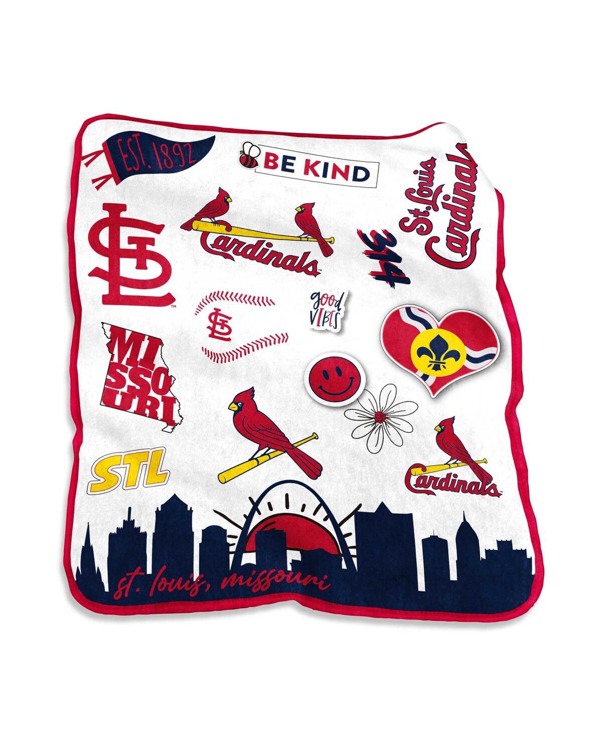 Logo Brands St. Louis Cardinals 50'' X 60'' Native Raschel Plush Throw Blanket In Multi
