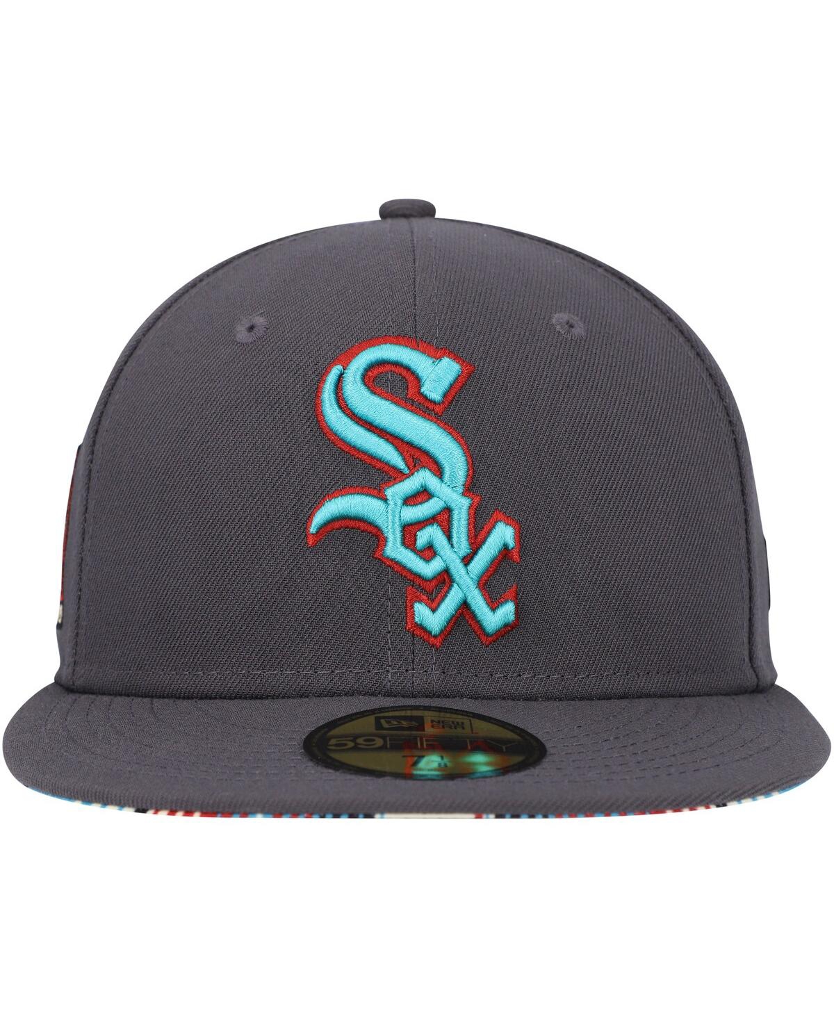 Men's New EraChicago White Sox Print Undervisor 59FIFTY Fitted Hat - Graphite
