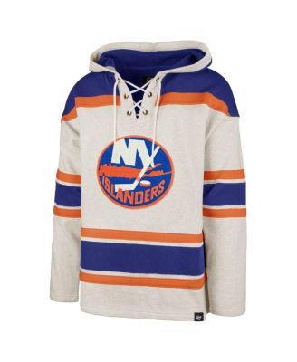 Men's Oatmeal New York Islanders Rockaway Lacer Pullover Hoodie