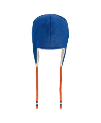 NHL White Faux Fur Trapper Hat with Blue and Orange NY Patch Men main image 2