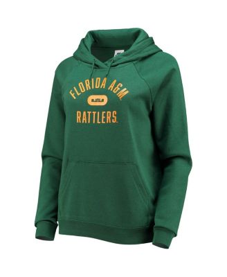 Women's x LeBron James Green Florida A&M Rattlers Pillbox Varsity Raglan Pullover Hoodie