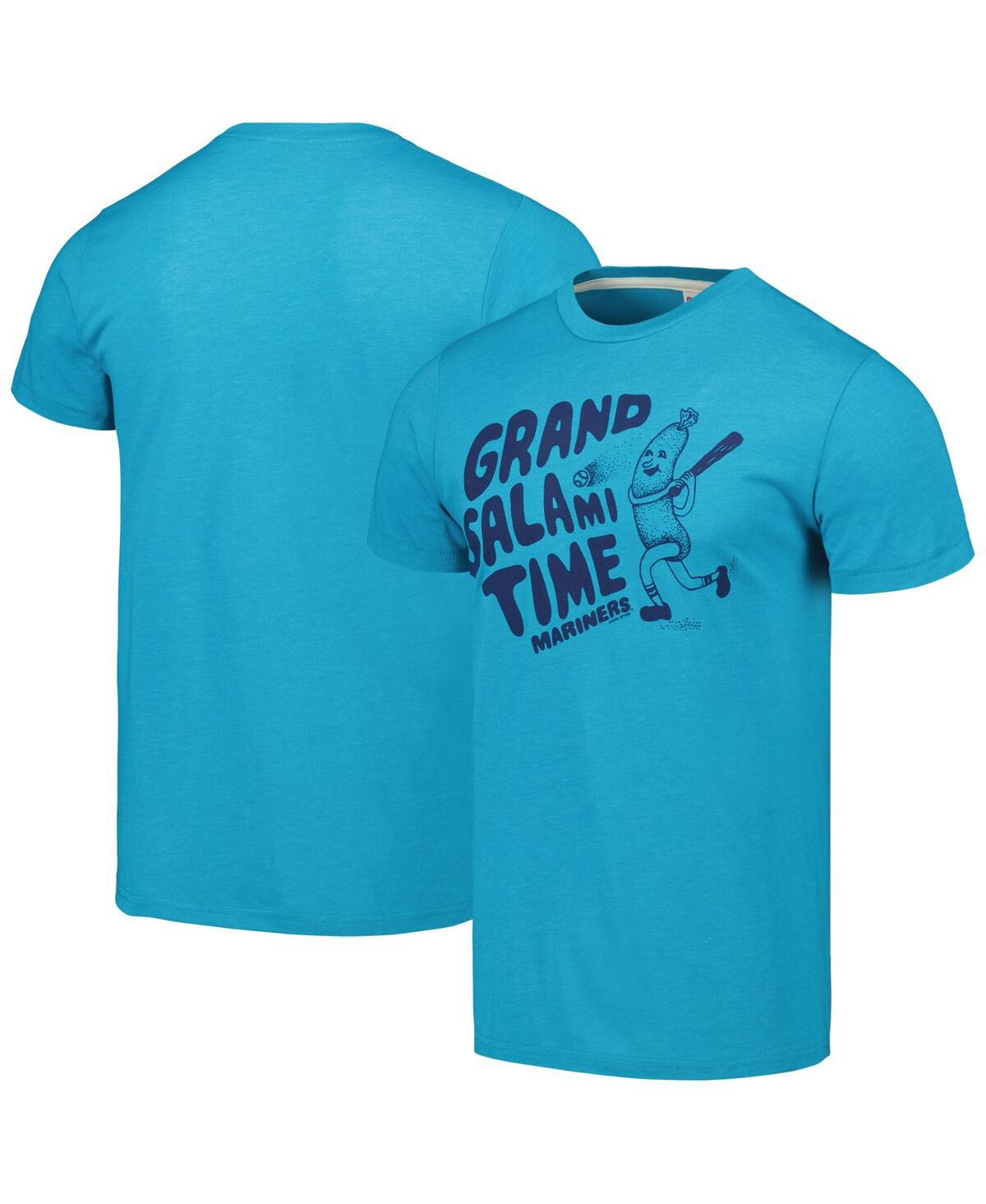 Men's Homage Aqua Seattle Mariners Grand Salami Time Hyper Local Tri-Blend T-shirt - Aqua