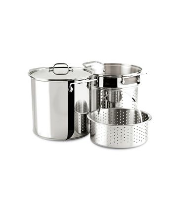 Magnalite 8 quart pot w/lid, broiling pan, steam table pan, lid and trays.  - Northern Kentucky Auction, LLC