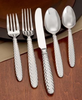 希少品 ラルフローレン EQUESTRIAN BRAID カトラリー 3組セット Ralph Lauren 65-Piece Equestrian Braid Flatware Set - Silver