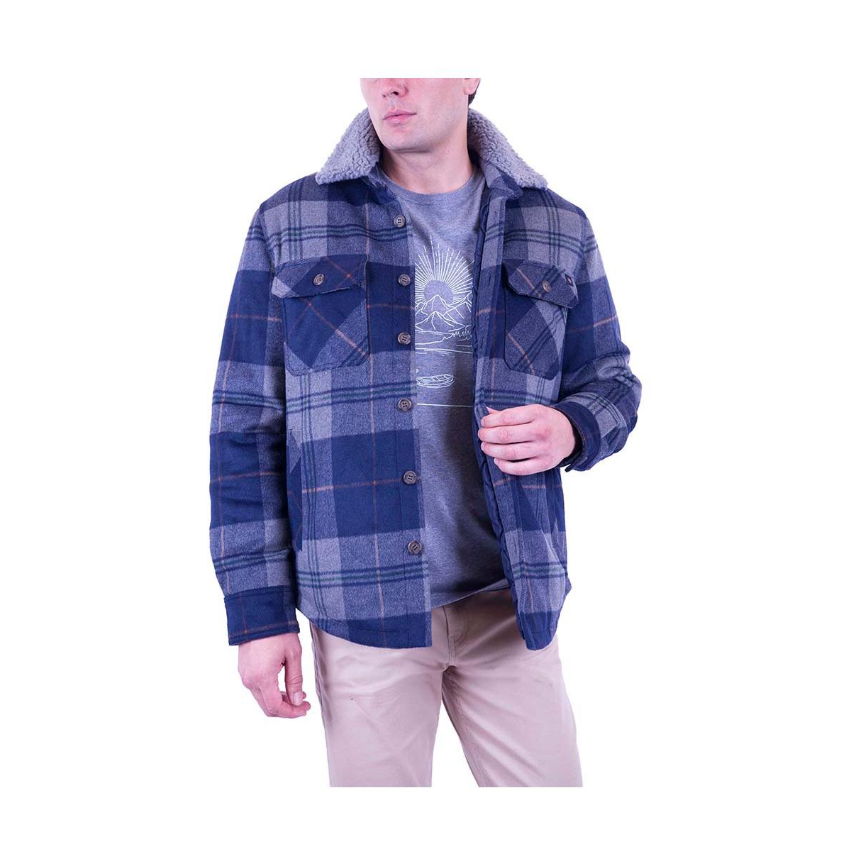 Men's Mountain and Isles Mountain Man Insulated Coat - Navy/charcoal plaid