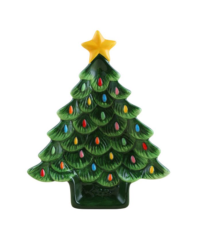 Mr. Christmas 8.75" Ceramic Nostalgic Tree Plates, Set of 4 Macy's